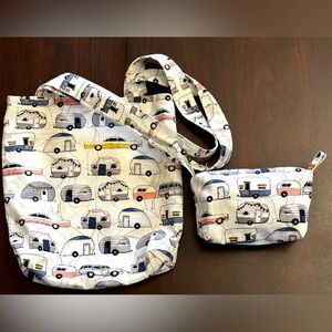 Small tote and accessories bag both